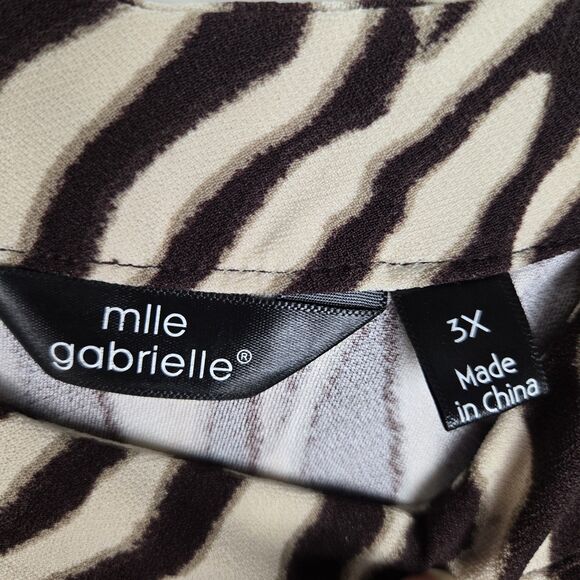 Mlle Gabrielle Zebra Animal Print Dress Sz 3X Halter Top Midi - Picture 3 of 4